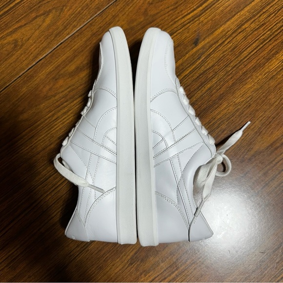 TORY BURCH HANK COURT LEATHER SNEAKER SHOES LACE UP WHITE SIZE 10 - Picture 7 of 10